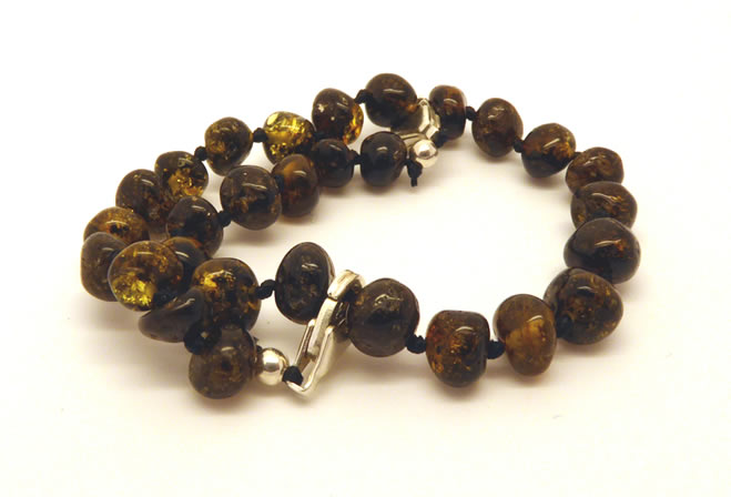 Adjustable amber anklet